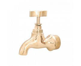 Polished brass taps