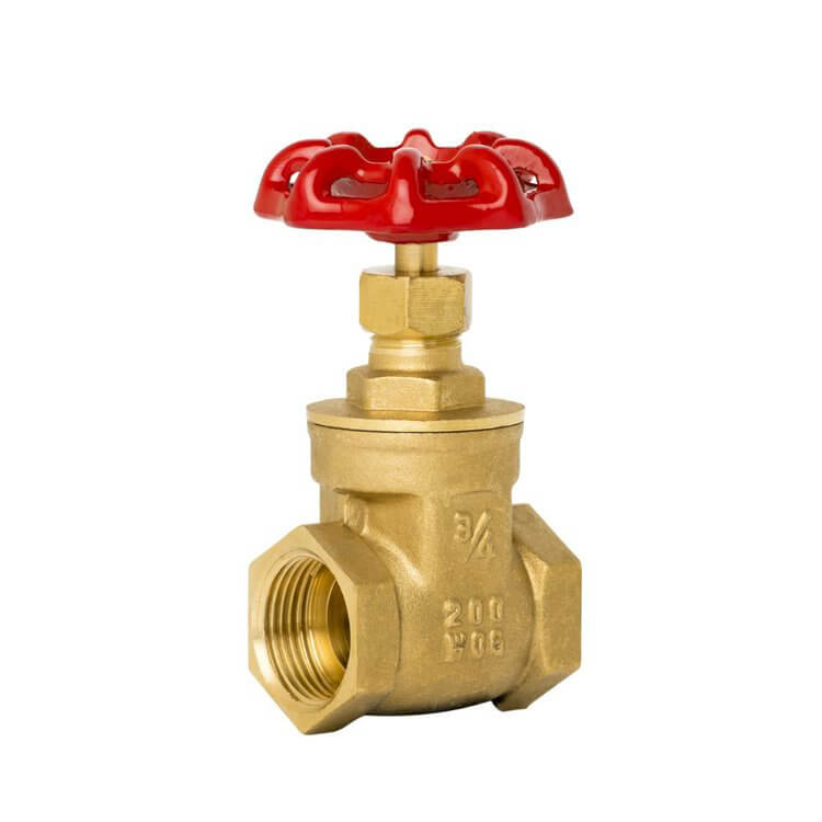 BRASS THREADED GATE VALVE NON-RISING STEM FULL PORT 125wsp/200wog 