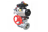 O type cut-off ball valve